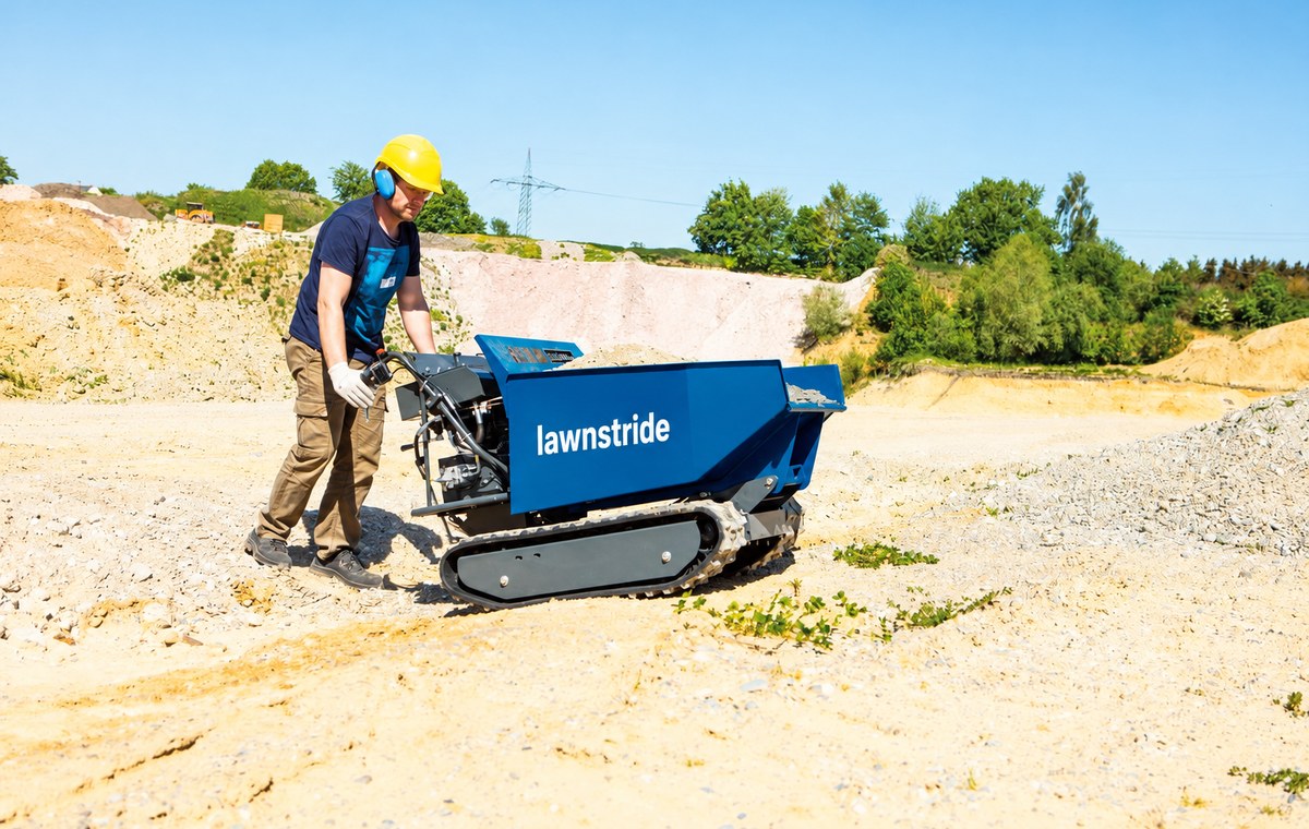DP5000 tracked mini dumper, moving material on a worksite