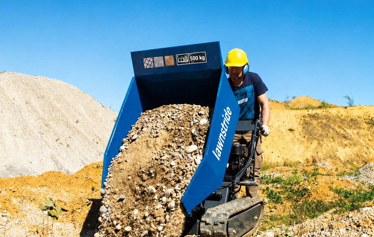 DP5000 tracked mini dumper, working on a quarry worksite